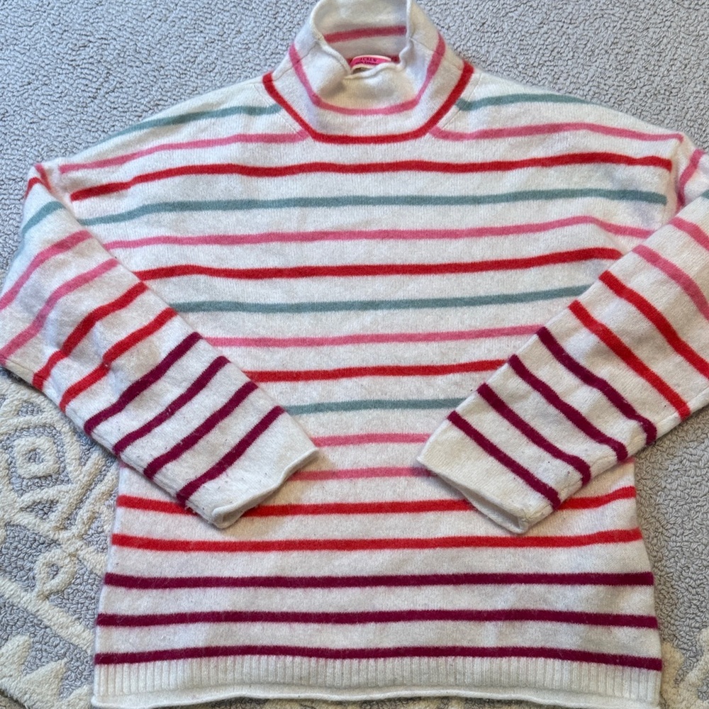 J. Crew Colorful Striped Turtleneck Sweater